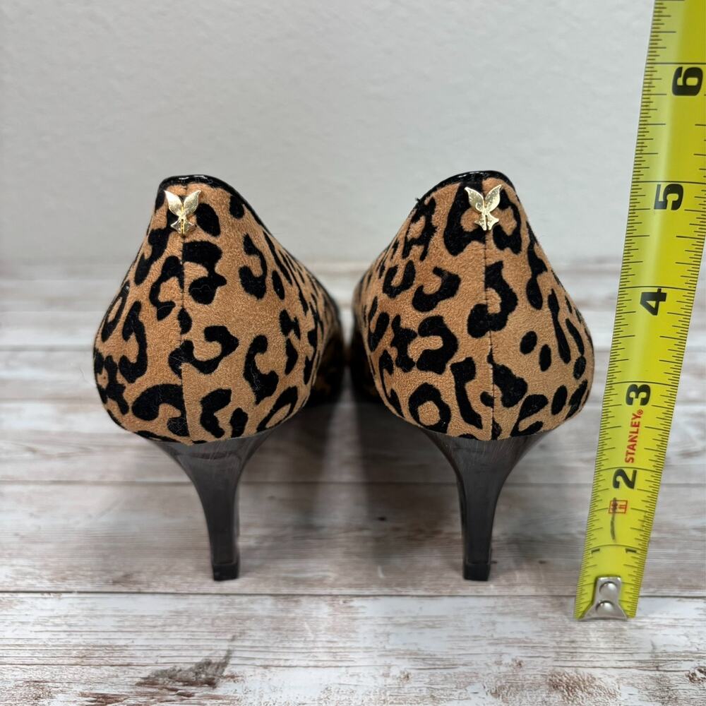 J RENEE Alipha Pumps 8.5 Cheetah Suede Pointed Toe Professional Classic Heels - Picture 6 of 12